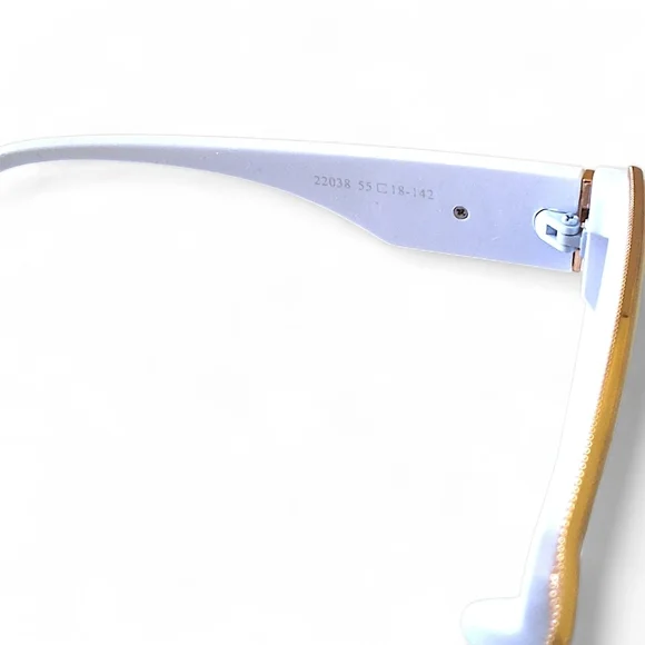 Dolce & Gabbana DG22038 Cat-Eye Sunglasses โ White & Gold Luxe w/ Case - Picture 10 of 15